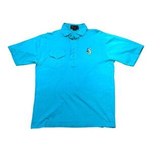 Vintage Mickey Mouse Antigua Scottsdale Polo Shirt Mens Xl Blue Short Sleeve SEE